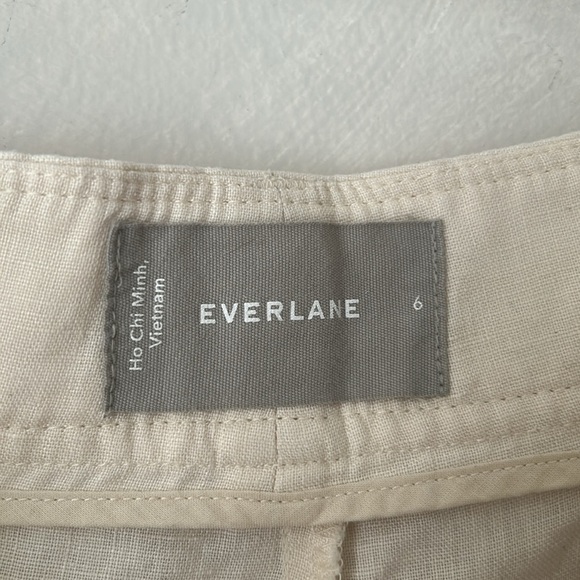 Everlane The Linen Way High Drape Shorts cream white ecru size 6 small - Picture 8 of 10